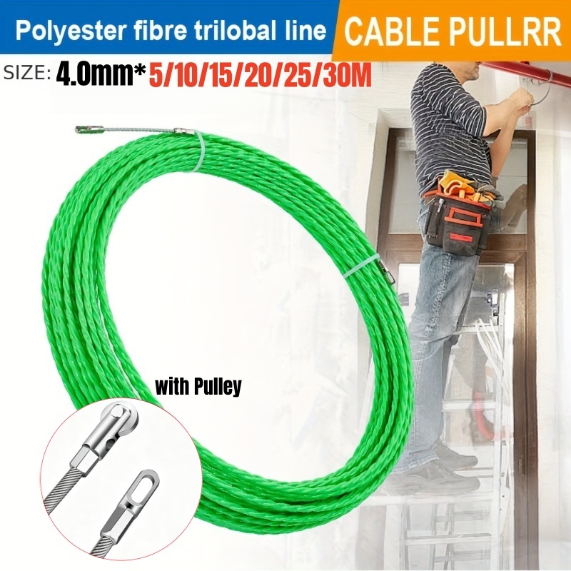 Cable Pulley System - 4.0mm 5M-30M Fish Tape Wire Puller,Through