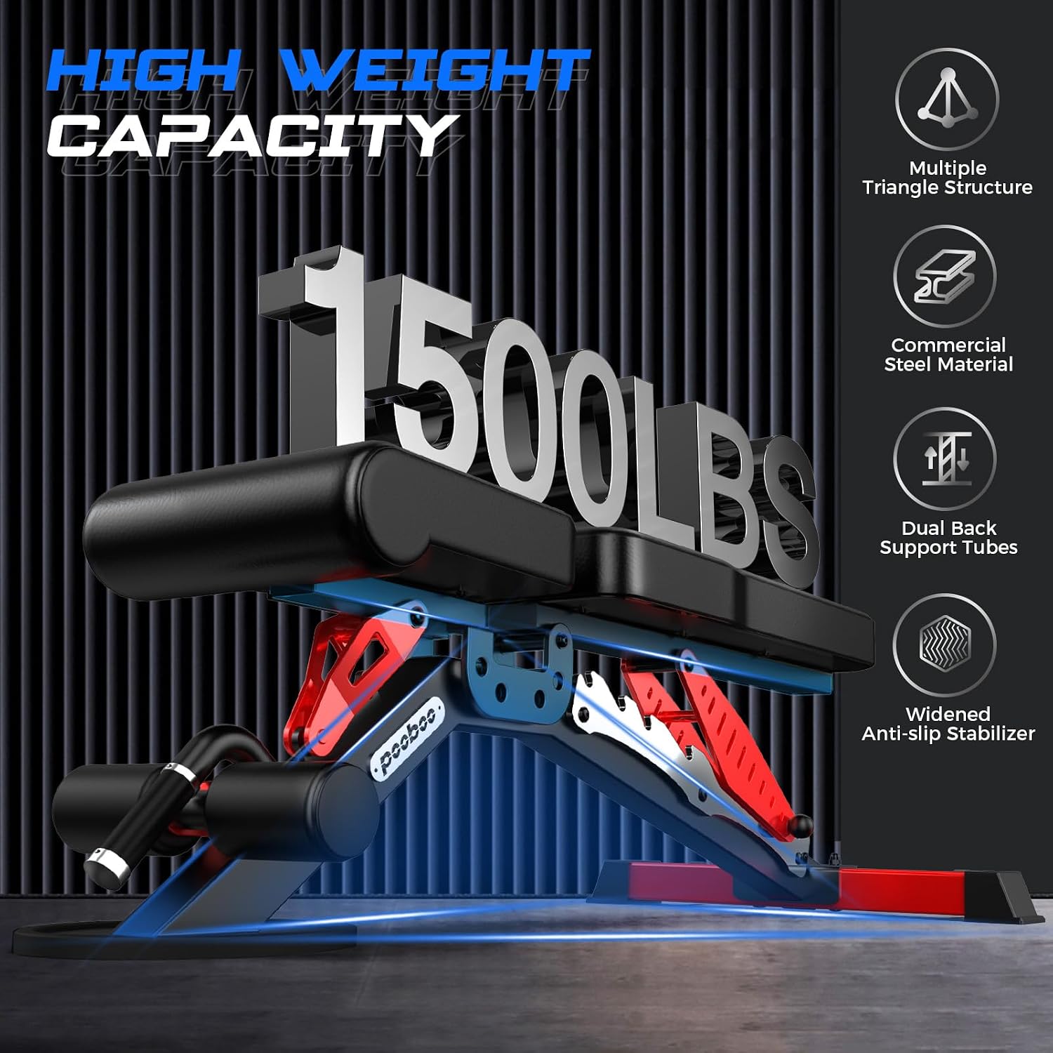 Adjustable Weight Bench, 1500  - Home Gym Weight Bench ulasan dan harga