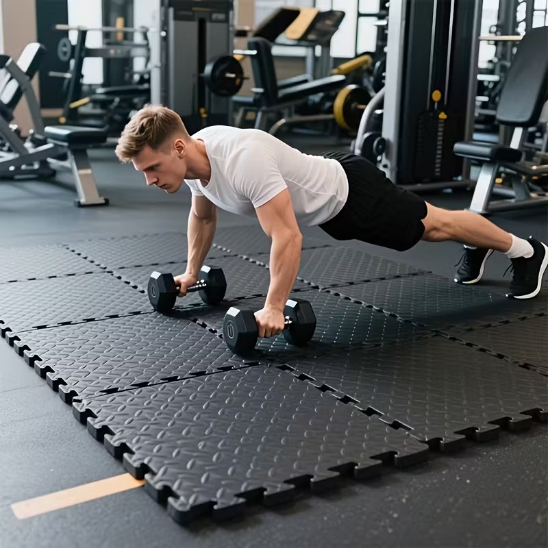 30x30cm 16 Pcs Interlocking Yo - Home Gym Rubber Flooring ulasan dan harga