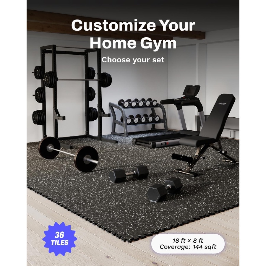 Home Gym Exercise Mats: 0.56in - Home Gym Rubber Flooring ulasan dan harga