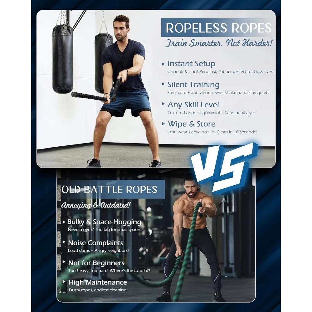 Ropeless Battle Ropes for Home - Home Gym Hyrox ulasan dan harga