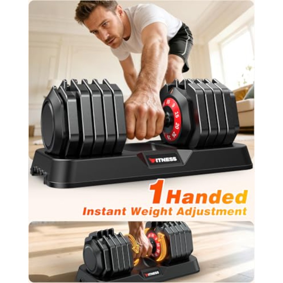 Adjustable Dumbbell Set with F - Home Gym Weight Bench ulasan dan harga