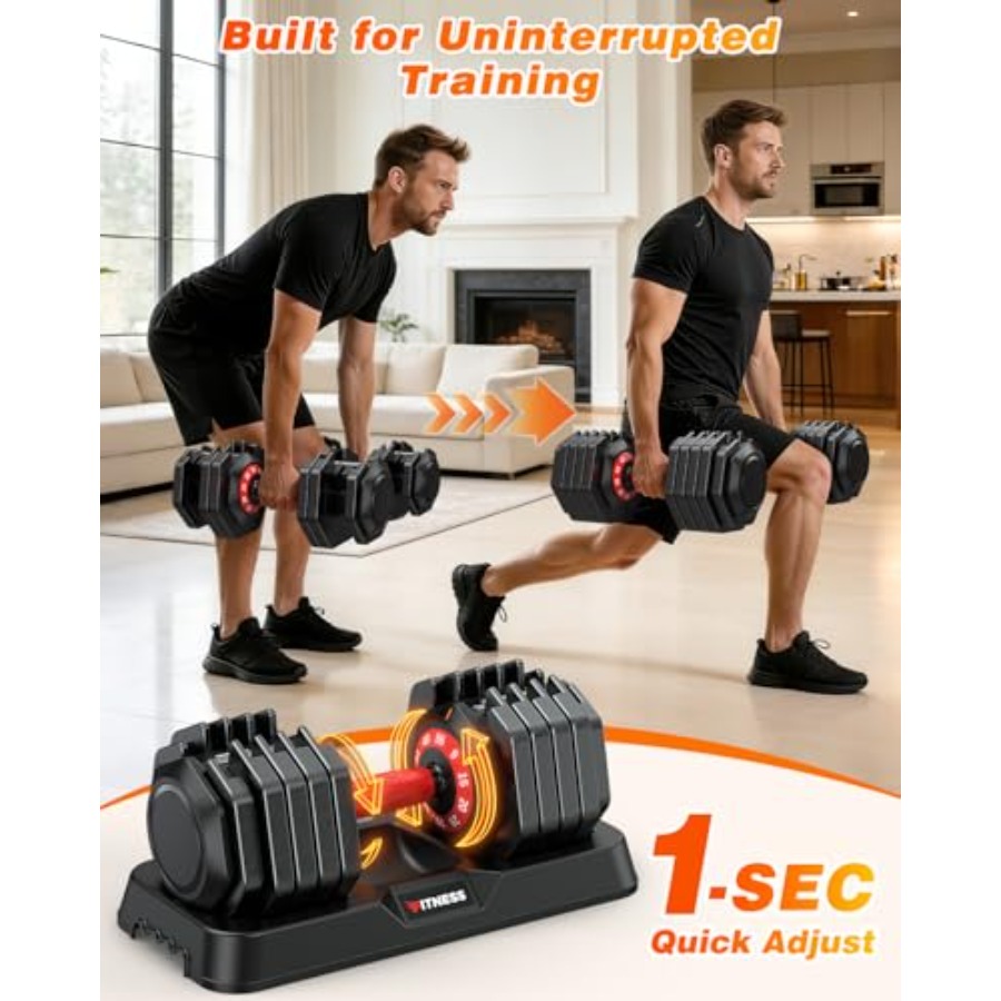 Adjustable Dumbbell Set with F - Home Gym Weight Bench ulasan dan harga
