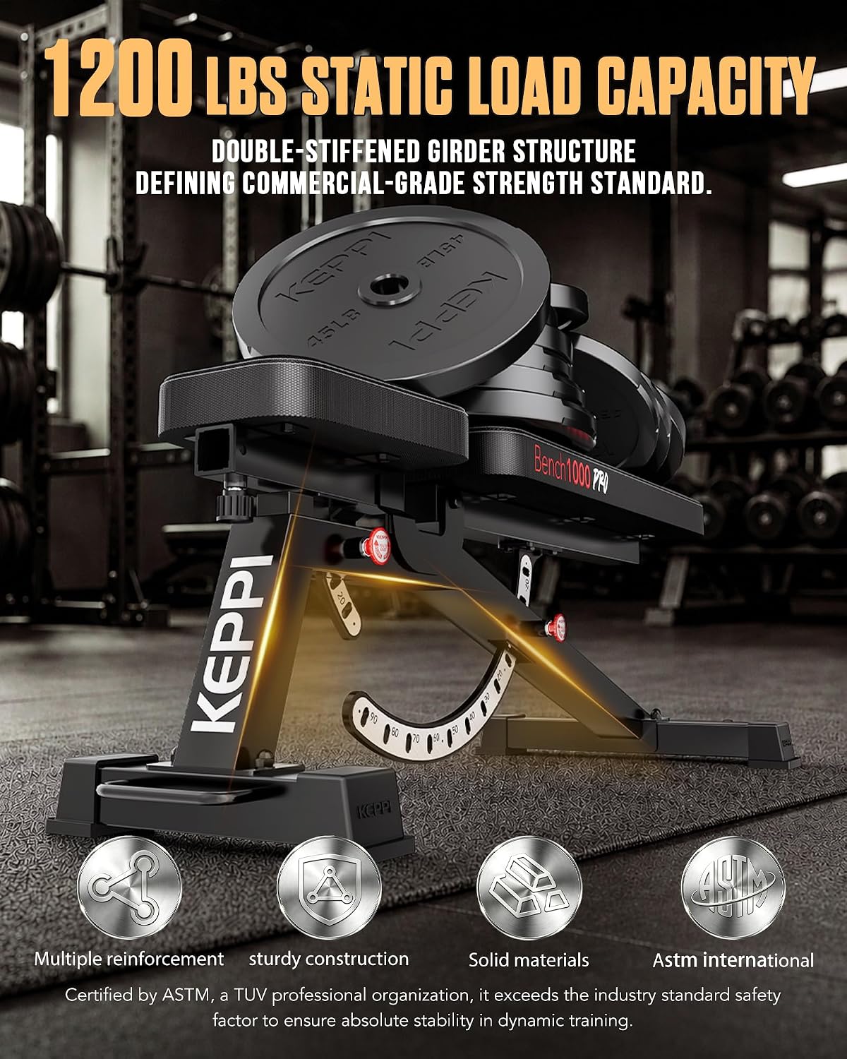 Adjustable Weight Bench 1200LB - Home Gym Weight Bench ulasan dan harga