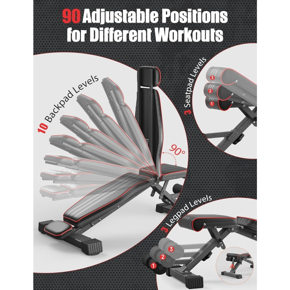 Adjustable Foldable Weight Ben - Home Gym Weight Bench ulasan dan harga