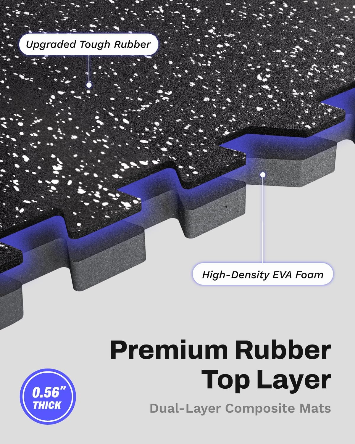 0.56in Thick 48 Sq Ft Exercise - Home Gym Rubber Flooring ulasan dan harga
